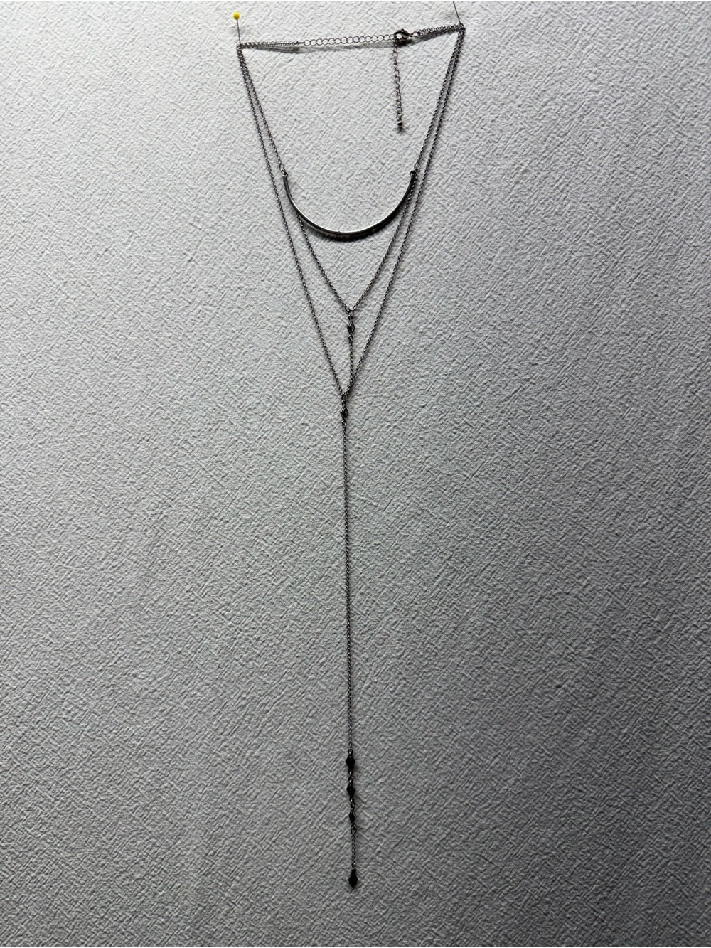 Savage Style Long Y Neck Chain Silver Gothic Vibe Layered Lariat Necklace BOHO